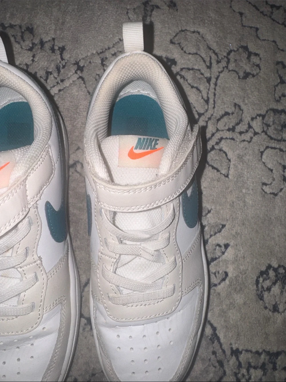 Lot 2 Nike/ adidas Kids White Sneakers with Teal Accents, groot marvel adidas